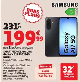 Auchan Samsung Smartphone galaxy a17 5g 128go noir offre