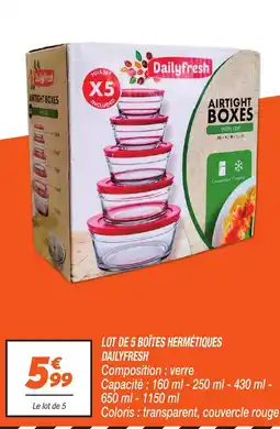 Netto Dailyfresh Lot de 5 boîtes hermétiques offre