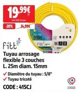 Screwfix Fitt Tuyau arrosage flexible 3 couches L. 25m diam. 15mm offre