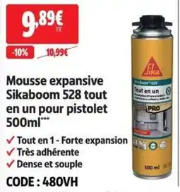 Screwfix Mousse expansive Sikaboom 528 tout en un pour pistolet offre
