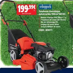 Screwfix Scheppach Tondeuse thermique autotractée offre