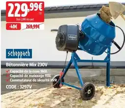 Screwfix Scheppach Bétonnière Mix 230V offre