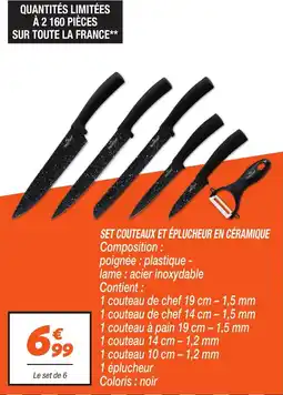 Netto Set couteaux et éplucheur en céramique offre
