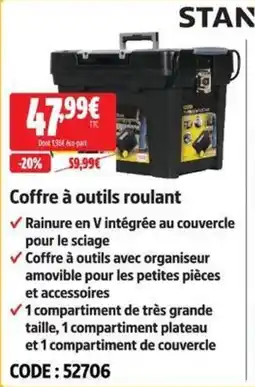 Screwfix Stanley Coffre à outils roulant offre
