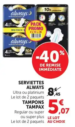Bi1 Always Serviettes offre