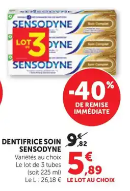 Bi1 Sensodyne Dentifrice soin offre