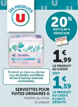 Bi1 Serviettes pour fuites urinaires offre