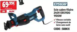 Screwfix Erbauer Scie sabre filaire 240V ERS1100 1100W offre