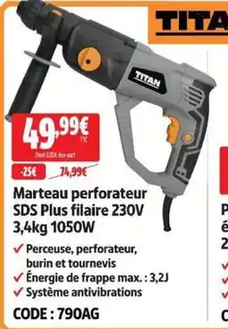 Screwfix Titan Marteau perforateur SDS Plus filaire 230V offre