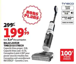 Auchan Tineco Balai laveur 55 strech offre