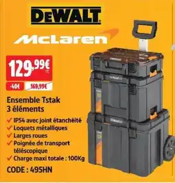 Screwfix Dewalt Ensemble Tstak 3 éléments offre