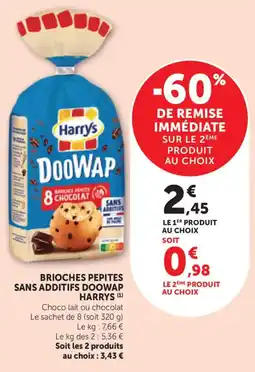 Bi1 Harrys Brioches pepites sans additifs doowap offre