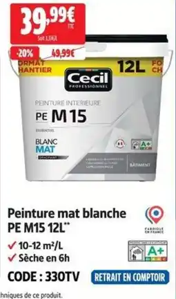 Screwfix Peinture mat blanchhniques de ce produit. offre