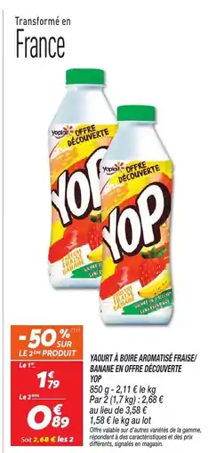 Netto Yop Yaourt à boire aromatisé fraise/ banane en offre découverte offre