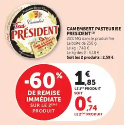 Bi1 President Camembert pasteurise offre
