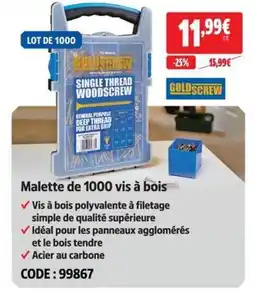 Screwfix Malette de 1000 vis à bois offre