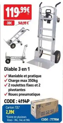Screwfix Diable 3 en 1 offre