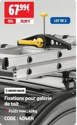 Screwfix Fixations pour galerie de toit offre