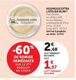 Bi1 L'Atelier Blini Houmous extra offre