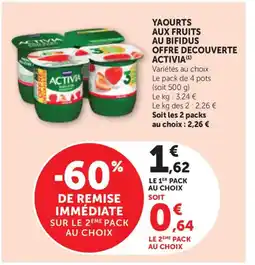 Bi1 Activia Yaourts aux fruits au bifidus offre decouverte offre