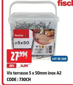 Screwfix Vis terrasse 5 x 50mm inox A2 offre