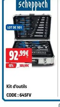 Screwfix Scheppach Kit d'outils offre