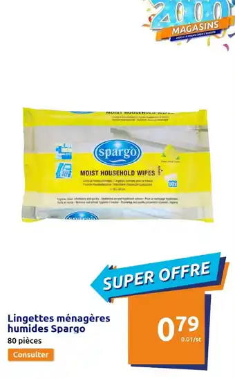 Action Lingettes ménagères humides spargo offre