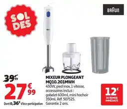 Auchan Braun Mixeur plongeant mq10.201mwh offre