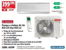 Screwfix Ariston Pompe a chaleur Air Air R32 C25 Alys R32 2,5 offre