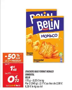 Netto Belin Crackers maxi format monaco emmental offre