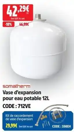 Screwfix Somatherm vase d'expansion pour eau potable offre