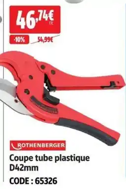 Screwfix Rothenberger Coupe tube plastique D42mm offre