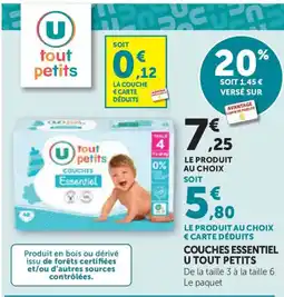 Bi1 Couches essentiel u tout petits offre