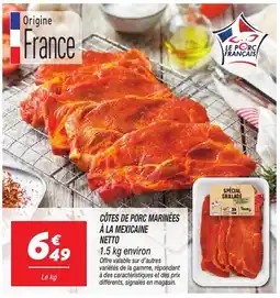Netto Netto Côtes de porc marinées à la mexicaine offre