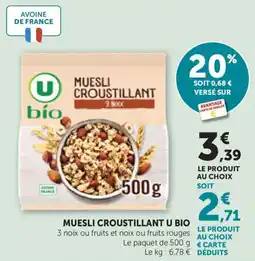 Bi1 U Bio Muesli croustillant offre