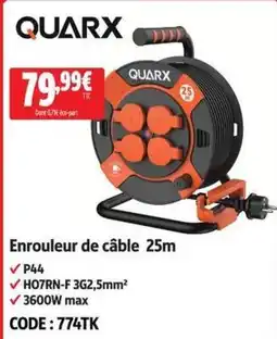 Screwfix Quarx Enrouleur de câble 25m offre