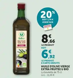 Bi1 U Bio Huile d'olive vierge extra fruitee offre