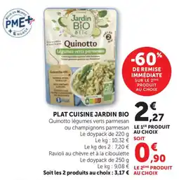 Bi1 Jardin Bio Plat cuisine offre