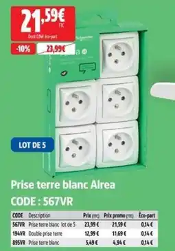 Screwfix Prise terre blanc Alrea offre