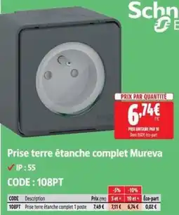 Screwfix Prise terre étanche complet Mureva offre