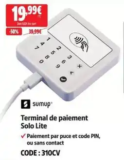 Screwfix Sumup Terminal de paiement Solo Lite offre