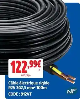 Screwfix Câble électrique rigide R2V 3G2,5 mm² 100m offre