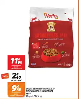 Netto Netto Croquettes mix pour chien adulte au boeuf, aux céréales & aux légumes offre