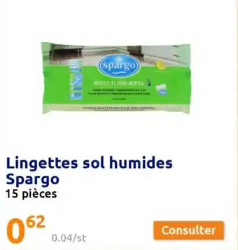 Action Lingettes sol humides spargo offre