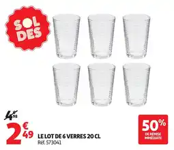 Auchan Le lot de 6 verres offre