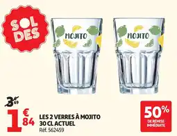 Auchan Actuel Les 2 verres à mojito offre