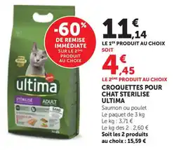 Bi1 Ultima Croquettes pour chat sterilise offre