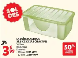 Auchan Actuel La boîte plastique offre