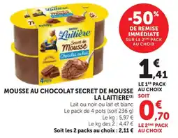 Bi1 La Laitiere Mousse au chocolat secret de mousse offre