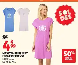 Auchan Inextenso Maxi tee-shirt nuit femme offre